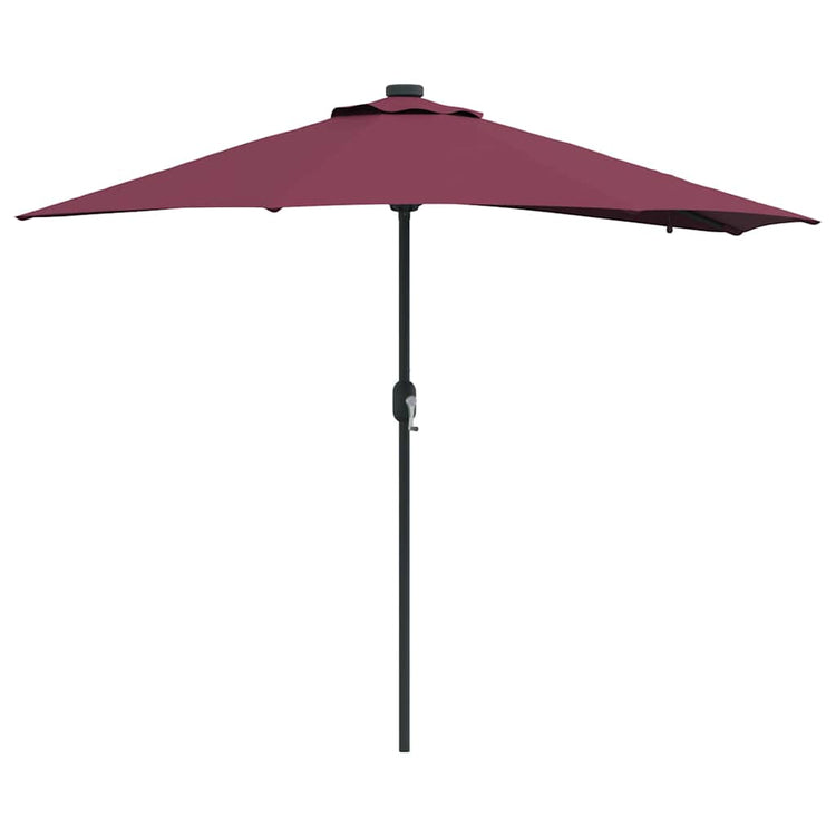 VidaXL Gartensonnenschirm Bordeauxrot 294 x 150 x 223 cm Polyester und Stahl
