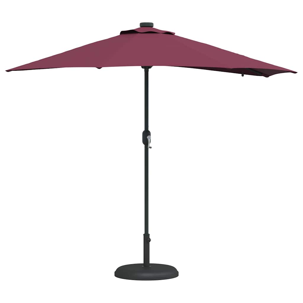 VidaXL Gartensonnenschirm Bordeauxrot 294 x 150 x 223 cm Polyester und Stahl