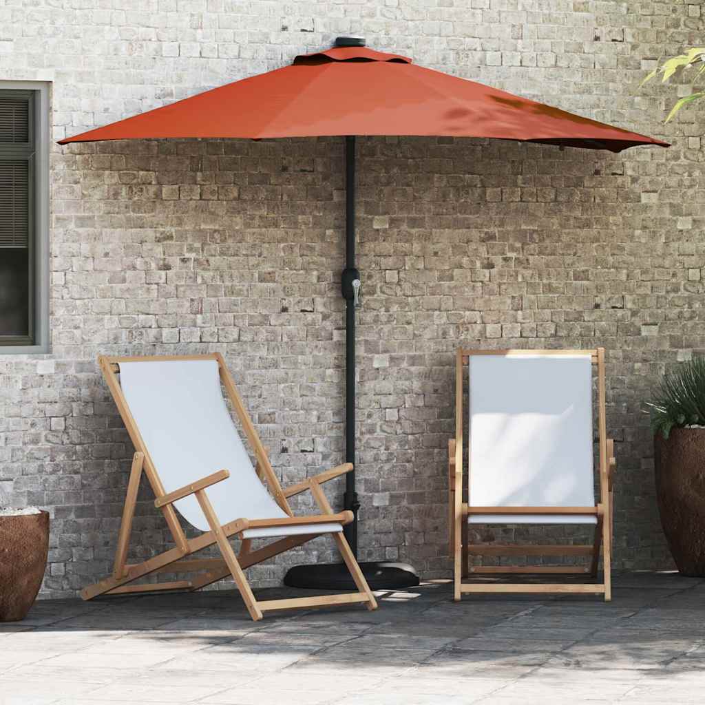 Vidaxxl Gartensonnenschirm Terrakotta 294 x 150 x 223 cm Polyester und Stahl