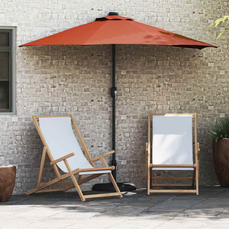 Vidaxxl Gartensonnenschirm Terrakotta 294 x 150 x 223 cm Polyester und Stahl