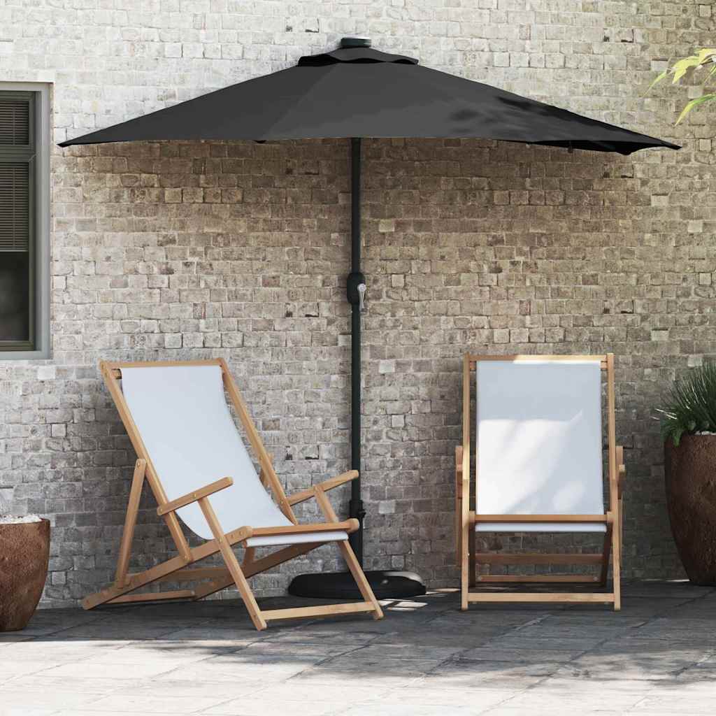 Vidaxx Gartensonnenschirm Schwarz 294 x 150 x 223 cm Polyester und Stahl