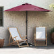 Vidaxxl Gartensonnenschirm Bordeauxrot 294 x 150 x 224 cm Polyester und Stahl