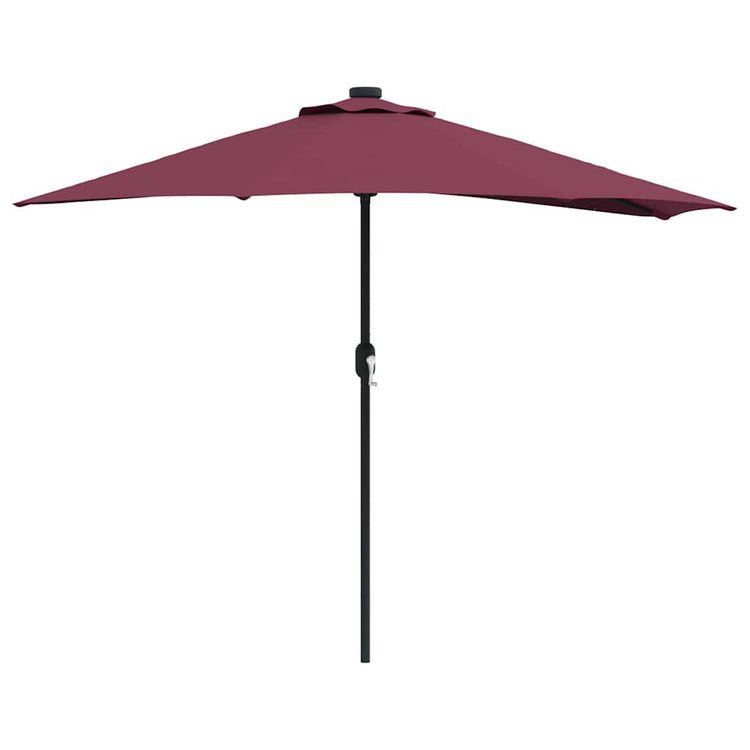 Vidaxxl Gartensonnenschirm Bordeauxrot 294 x 150 x 224 cm Polyester und Stahl
