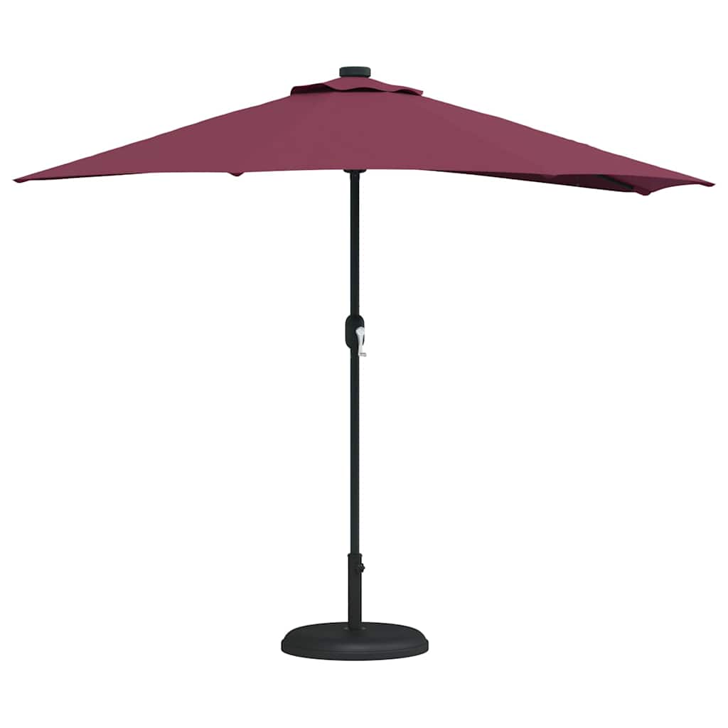 Vidaxxl Gartensonnenschirm Bordeauxrot 294 x 150 x 224 cm Polyester und Stahl