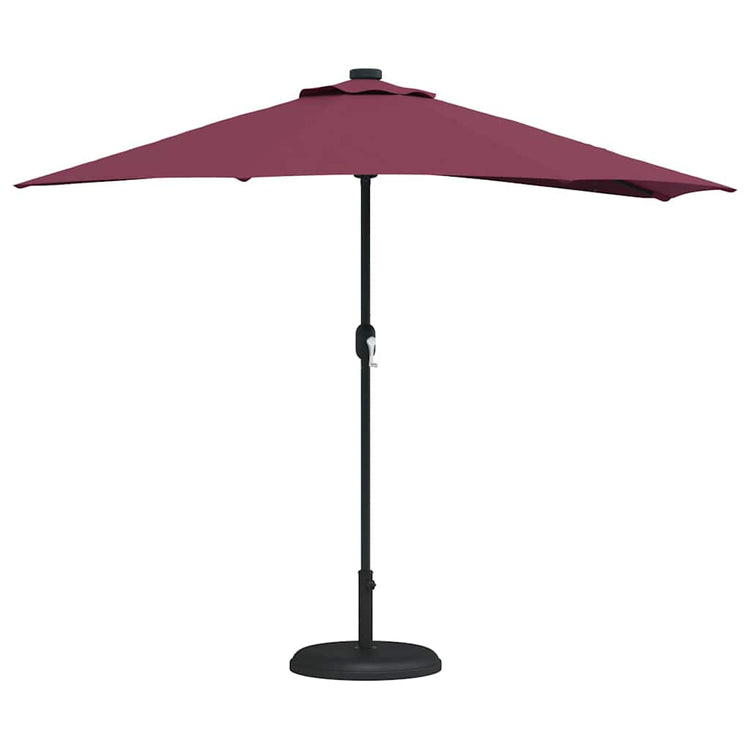 Vidaxxl Gartensonnenschirm Bordeauxrot 294 x 150 x 224 cm Polyester und Stahl