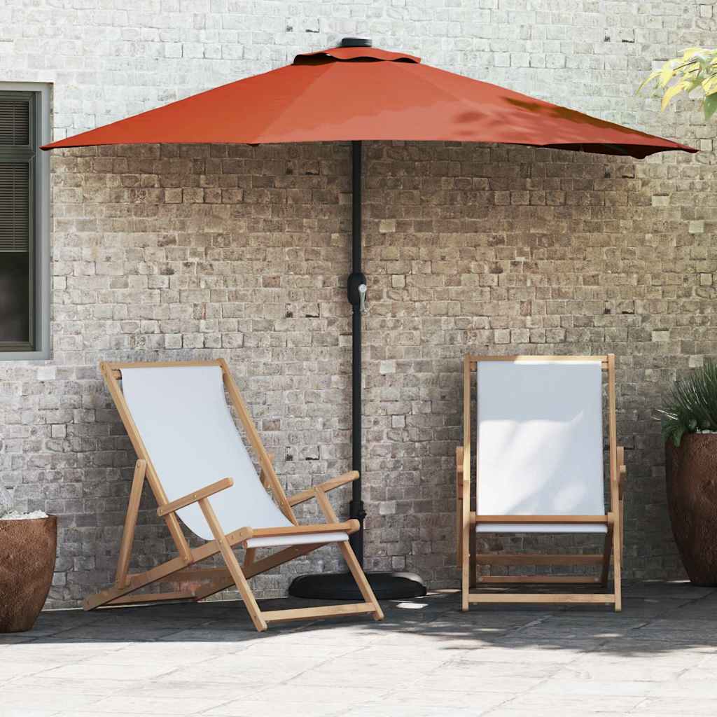 Vidaxxl Gartensonnenschirm Terrakotta 294 x 150 x 224 cm Polyester und Stahl