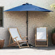Vidaxxl Gartensonnenschirm Azurblau 294 x 150 x 224 cm Polyester und Stahl