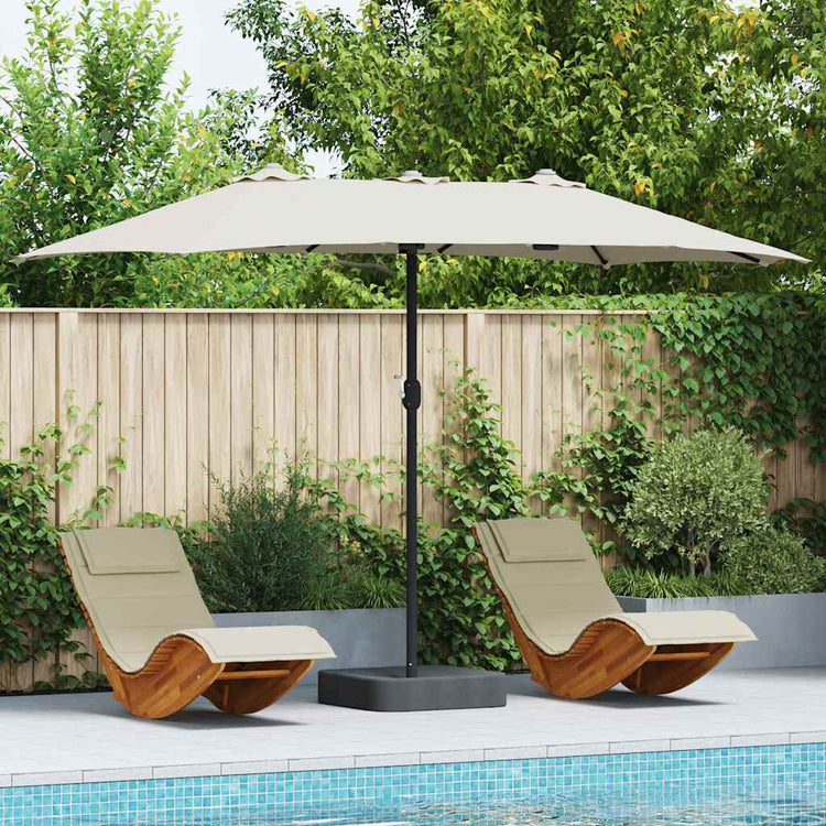 Vidaxxl Gartensonnenschirm Sand 385 x 209 x 244 cm Polyester und Stahl