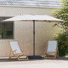 Vidaxxl Gartensonnenschirm Sand 385 x 209 x 244 cm Polyester und Stahl