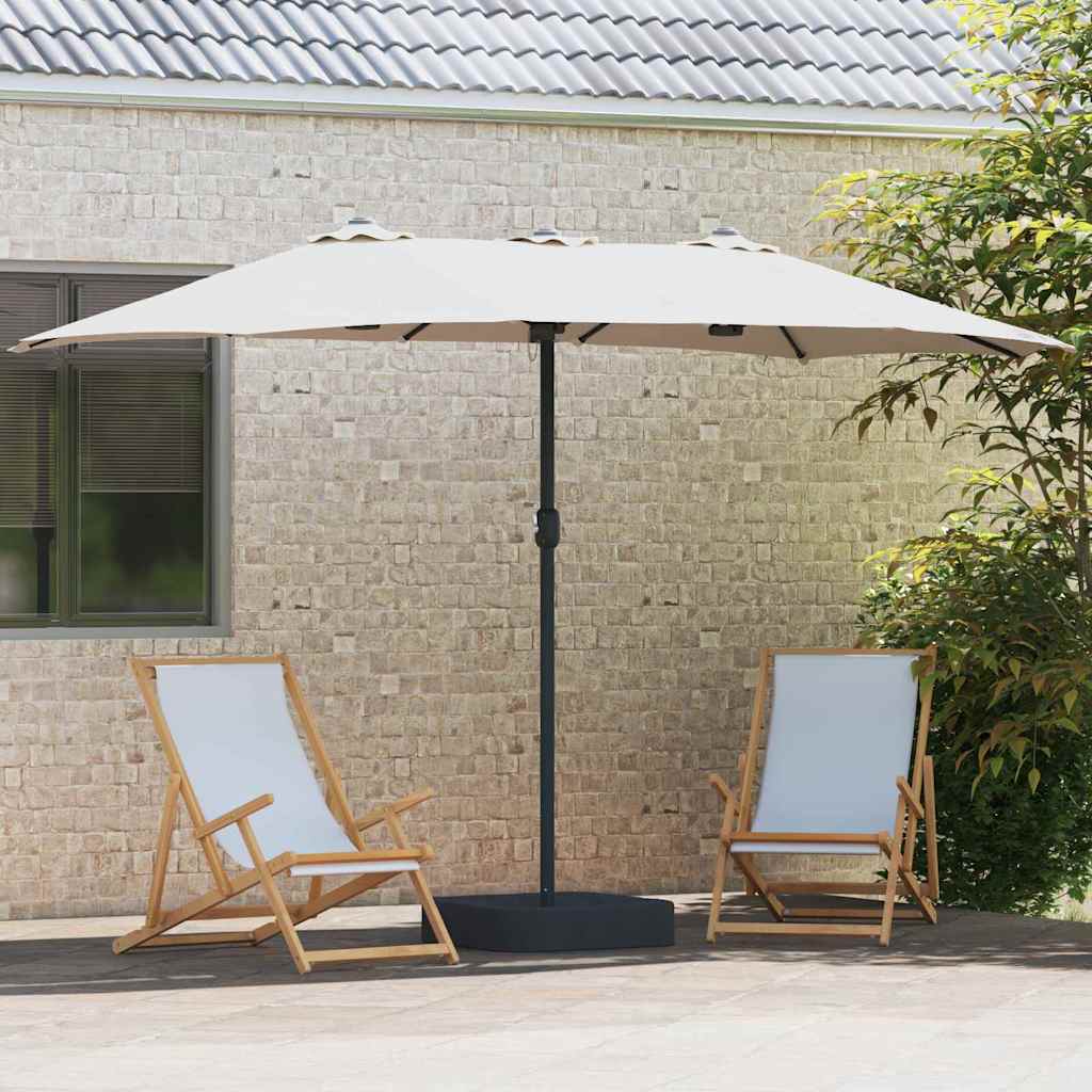 Vidaxxl Gartensonnenschirm Sand 385 x 209 x 244 cm Polyester und Stahl