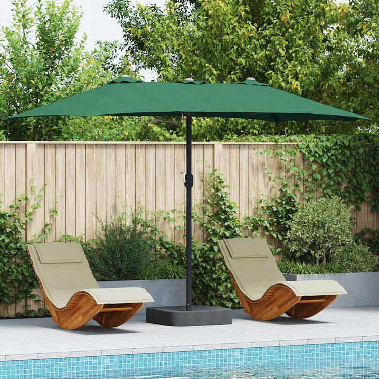 Vidaxxl Gartensonnenschirm grün 385 x 209 x 244 cm Polyester und Stahl