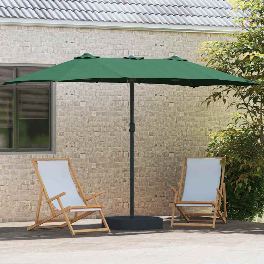 Vidaxxl Gartensonnenschirm grün 385 x 209 x 244 cm Polyester und Stahl