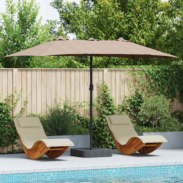 Vidaxx Gartensonnenschirm Taupe 385 x 209 x 244 cm Polyester und Stahl