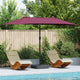 Vidaxxl Gartensonnenschirm Bordeauxrot 385 x 209 x 244 cm Polyester und Stahl
