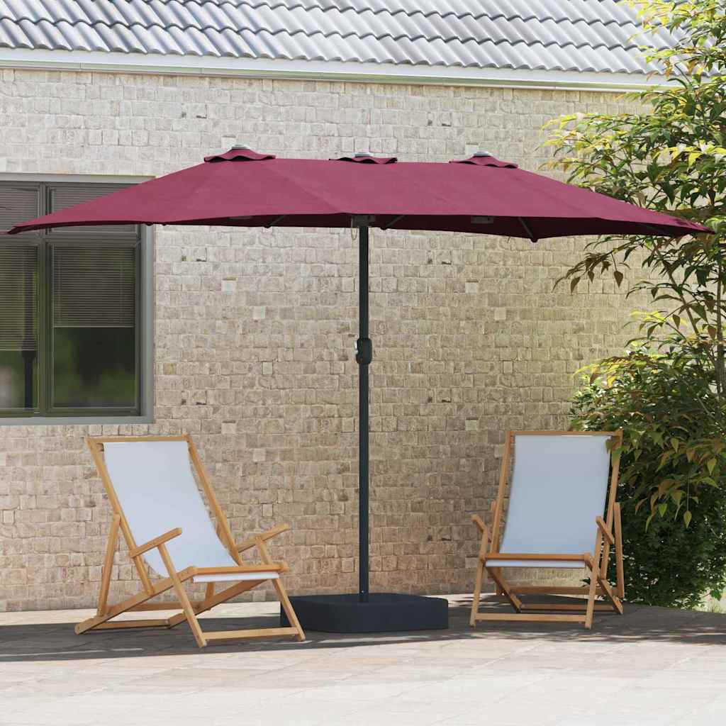 Vidaxxl Gartensonnenschirm Bordeauxrot 385 x 209 x 244 cm Polyester und Stahl