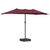 Vidaxxl Gartensonnenschirm Bordeauxrot 385 x 209 x 244 cm Polyester und Stahl