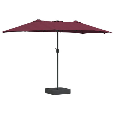 Vidaxxl Gartensonnenschirm Bordeauxrot 385 x 209 x 244 cm Polyester und Stahl