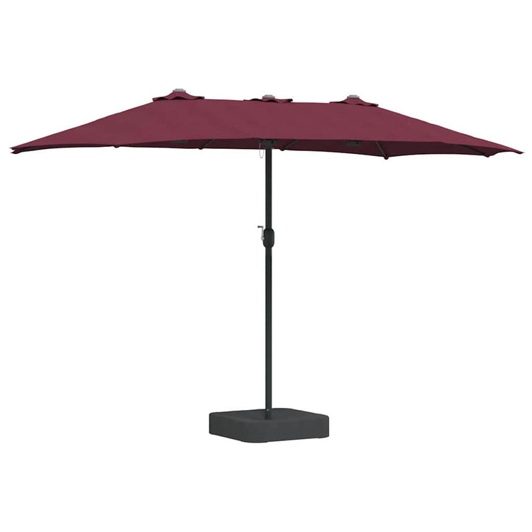 Vidaxxl Gartensonnenschirm Bordeauxrot 385 x 209 x 244 cm Polyester und Stahl