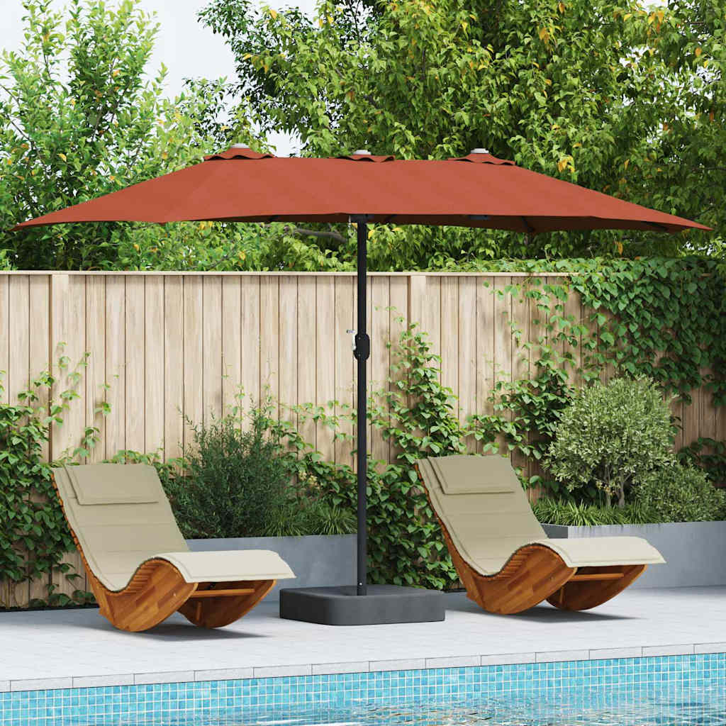 Vidaxxl Gartensonnenschirm Terrakotta 385 x 209 x 244 cm Polyester und Stahl