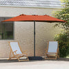Vidaxxl Gartensonnenschirm Terrakotta 385 x 209 x 244 cm Polyester und Stahl