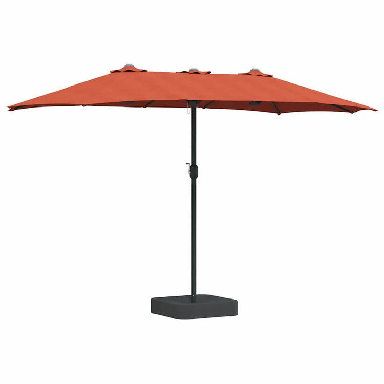 Vidaxxl Gartensonnenschirm Terrakotta 385 x 209 x 244 cm Polyester und Stahl