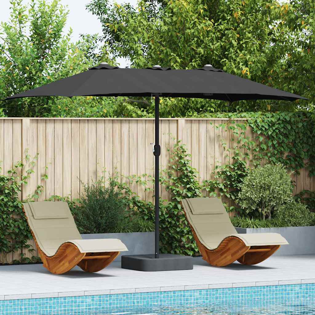 Vidaxx Gartensonnenschirm Schwarz 385 x 209 x 244 cm Polyester und Stahl