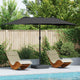 Vidaxx Gartensonnenschirm Schwarz 385 x 209 x 244 cm Polyester und Stahl