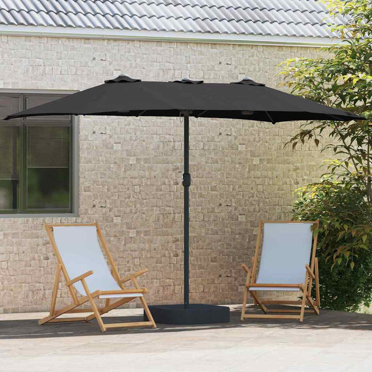 Vidaxx Gartensonnenschirm Schwarz 385 x 209 x 244 cm Polyester und Stahl