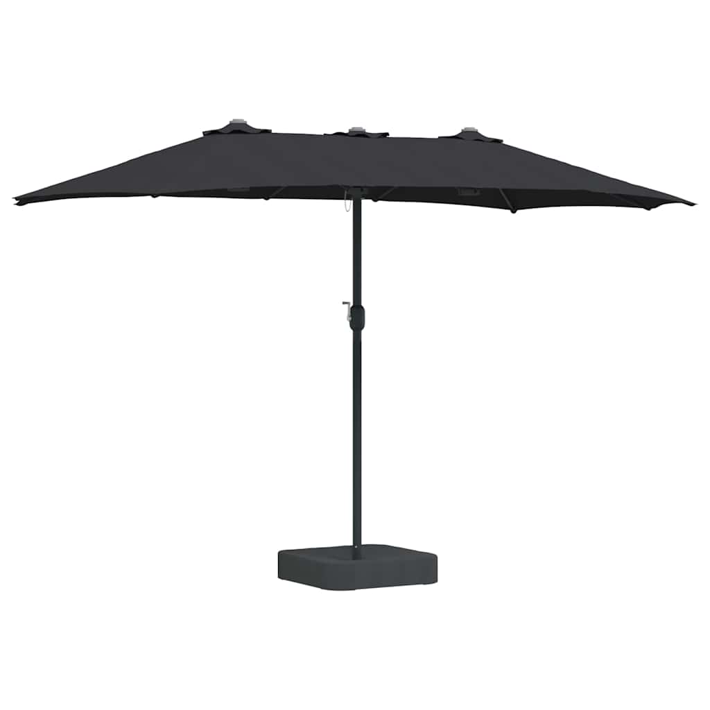 Vidaxx Gartensonnenschirm Schwarz 385 x 209 x 244 cm Polyester und Stahl
