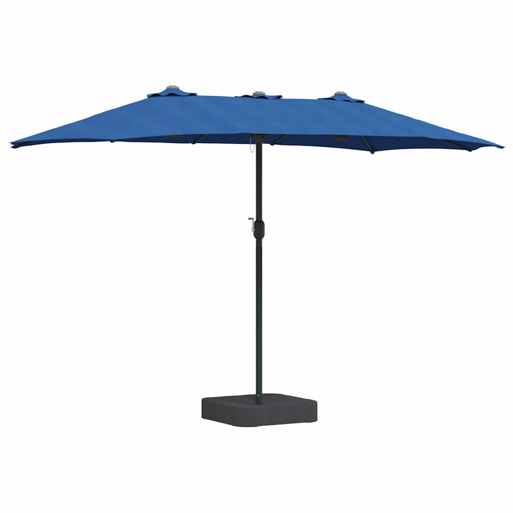 Vidaxxl Gartensonnenschirm Azurblau 385 x 209 x 244 cm Polyester und Stahl