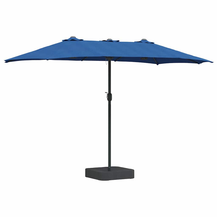 Vidaxxl Gartensonnenschirm Azurblau 385 x 209 x 244 cm Polyester und Stahl
