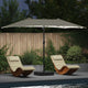 Vidaxxl Gartensonnenschirm Sand und Anthrazit 385 x 209 x 244 cm Polyester