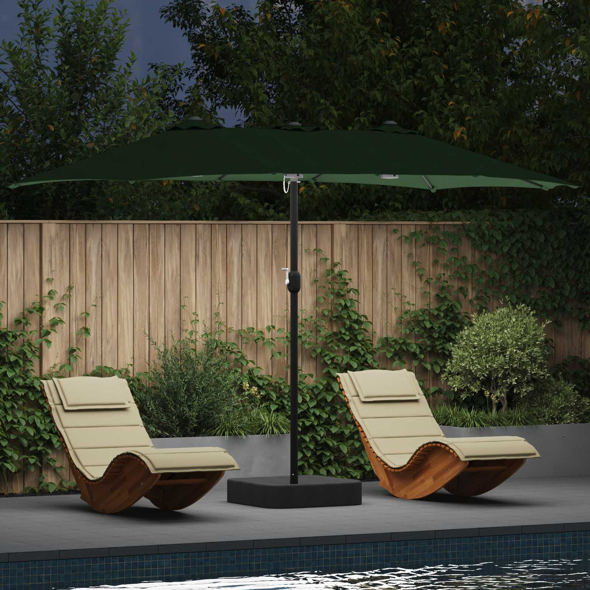 Vidaxx Gartenschirm grün 385 x 209 x 244 cm Polyester