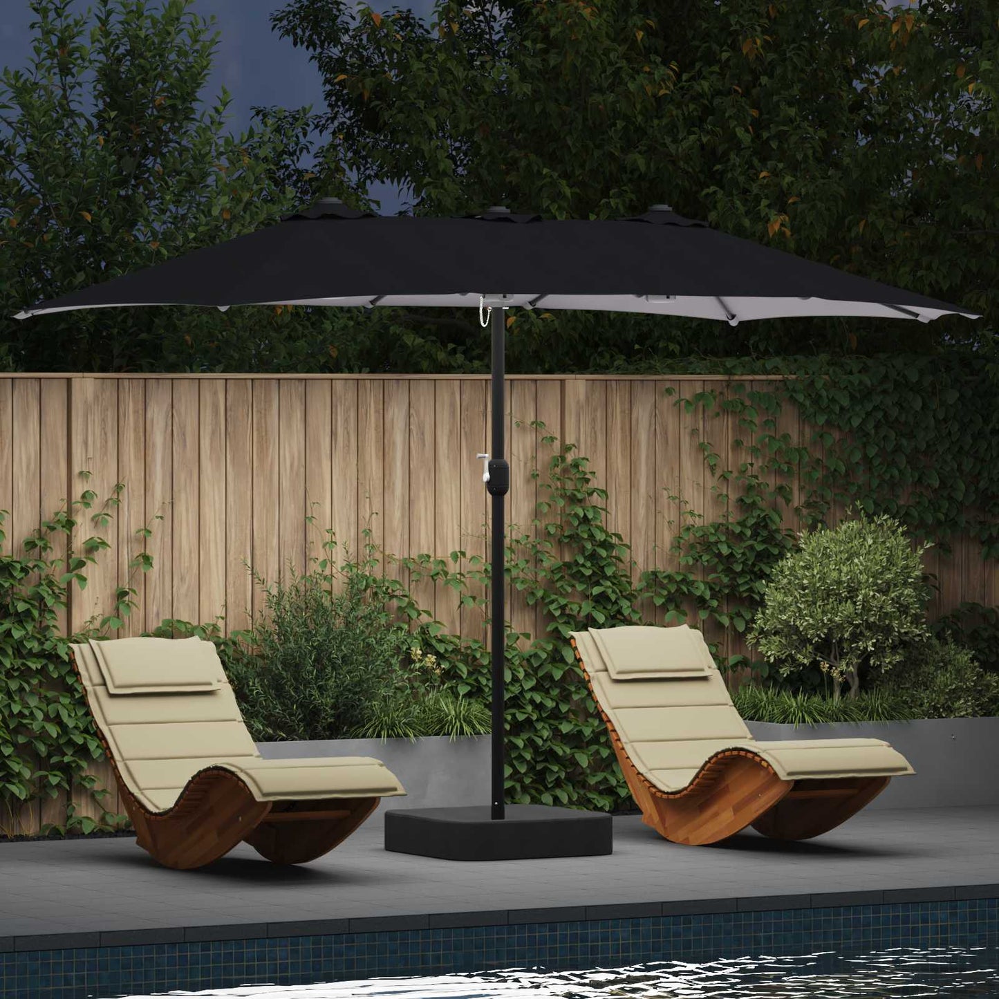 Vidaxl Gartensonnenschirm Anthrazit 385 x 209 x 244 cm Polyester