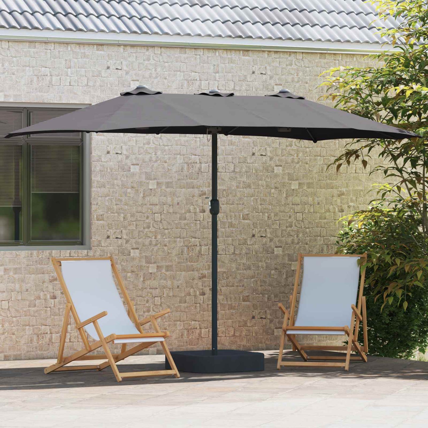 Vidaxl Gartensonnenschirm Anthrazit 385 x 209 x 244 cm Polyester