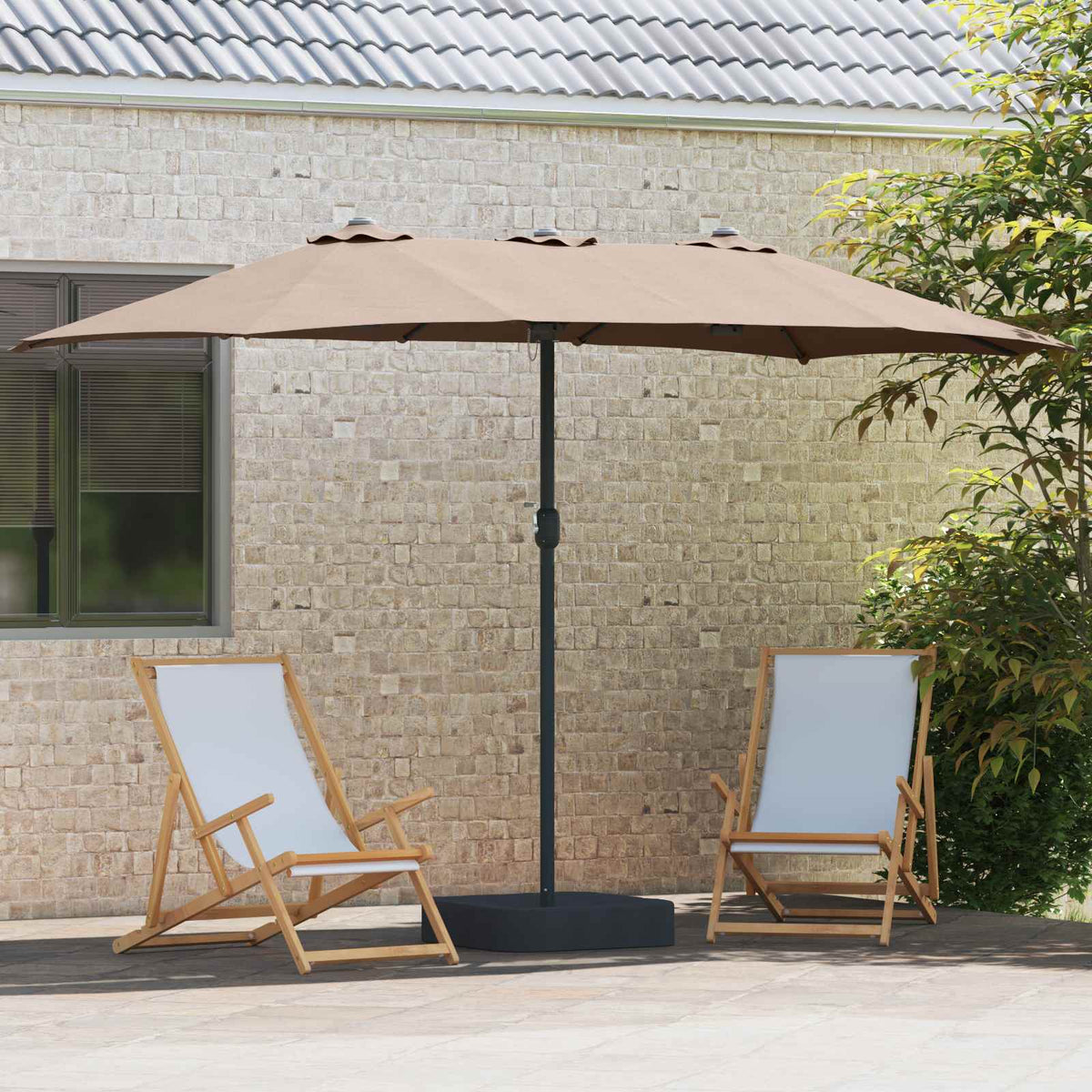 Vidaxx Gartenschirm Taupe 385 x 209 x 244 cm Polyester