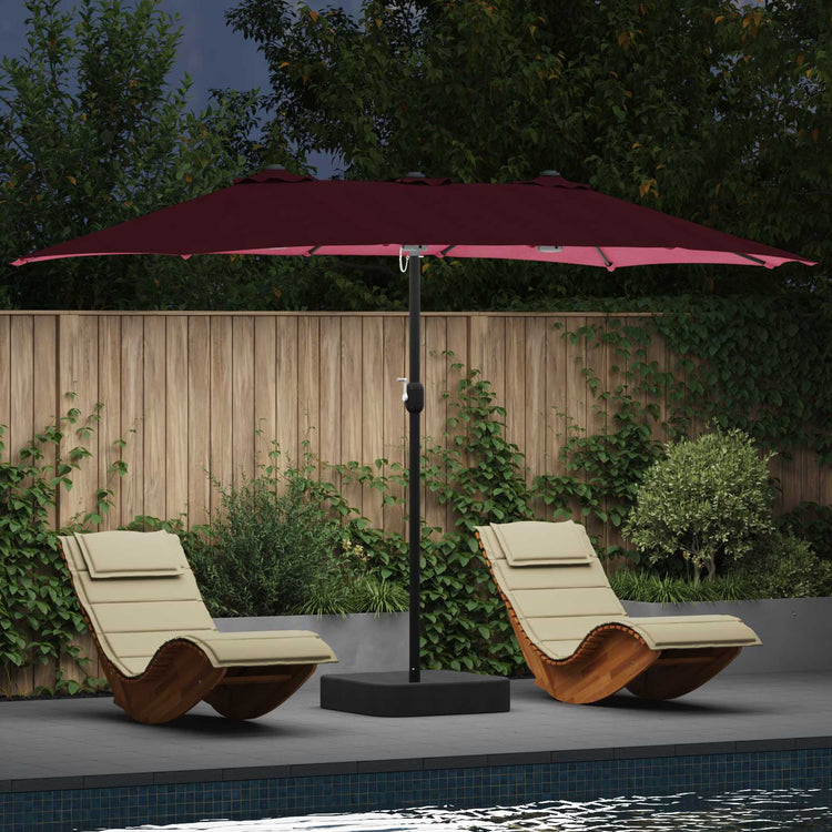 Vidaxx Gartensonnenschirm Burgunderrot 385 x 209 x 244 cm Polyester