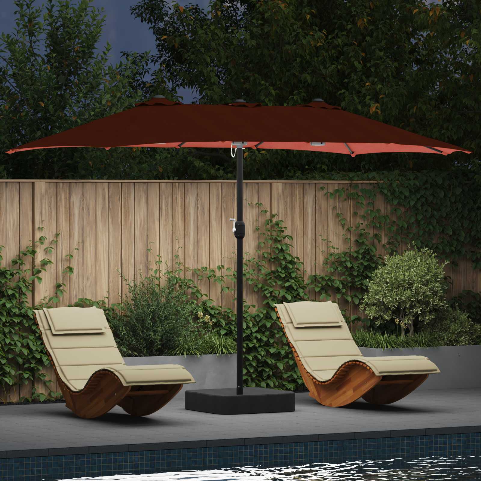Vidaxxl Gartensonnenschirm Terrakotta 385 x 209 x 244 cm Polyester