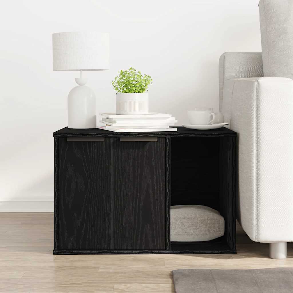 VidaXL Katzentoilette-Zaun, schwarze Eiche, 60 x 40 x 40 cm, Holzwerkstoff