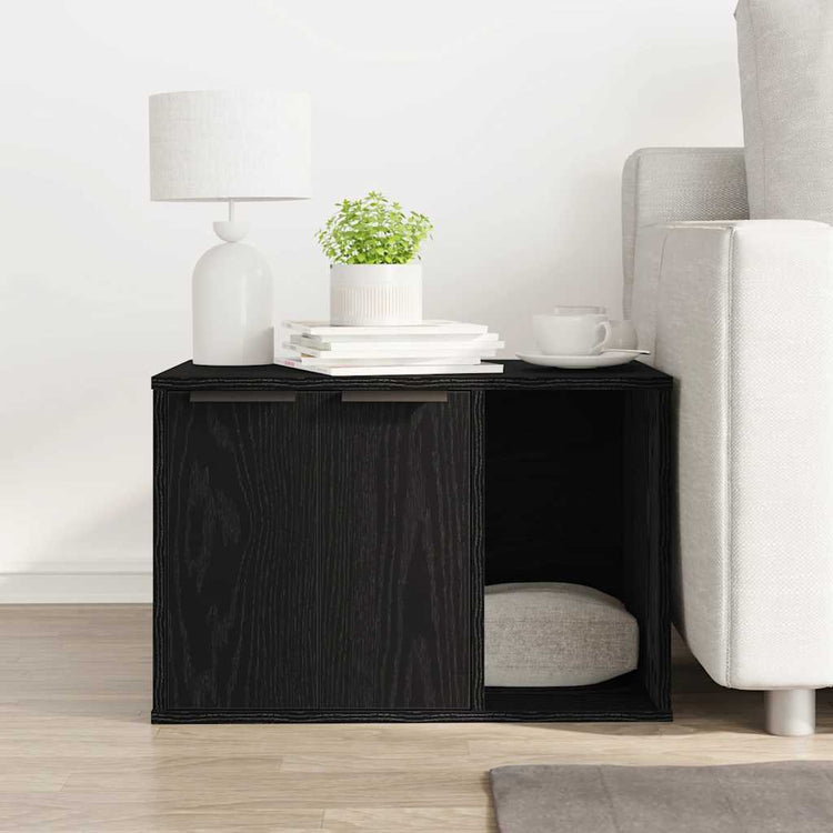 VidaXL Katzentoilette-Zaun, schwarze Eiche, 60 x 40 x 40 cm, Holzwerkstoff