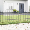Vidaxl Gartenzaun 2 Stück grau 3,4 x 0,6 m pulverbeschichteter Stahl
