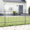 Vidaxl Gartenzaun 2 Stück grau 3,4 x 1,2 m pulverbeschichteter Stahl