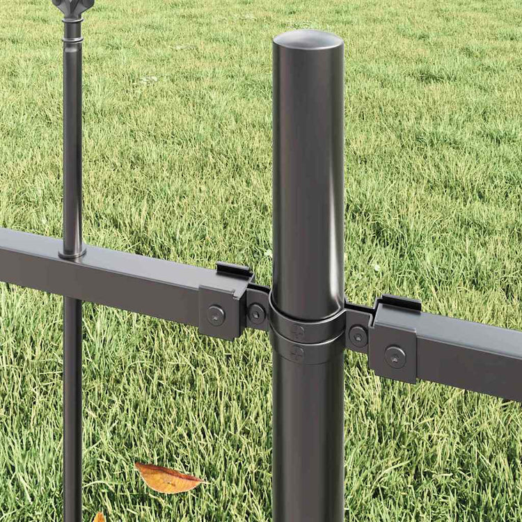 Vidaxl Gartenzaun 2 Stück grau 3,4 x 1,5 m pulverbeschichteter Stahl