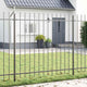 Vidaxl Gartenzaun 2 Stück grau 3,4 x 1,5 m pulverbeschichteter Stahl