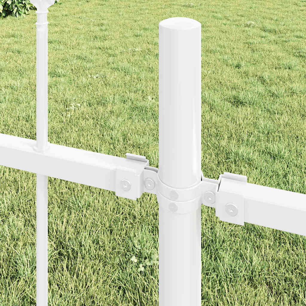 Vidaxl Gartenzaun 2 Stück weiß 3,4 x 0,8 m pulverbeschichteter Stahl