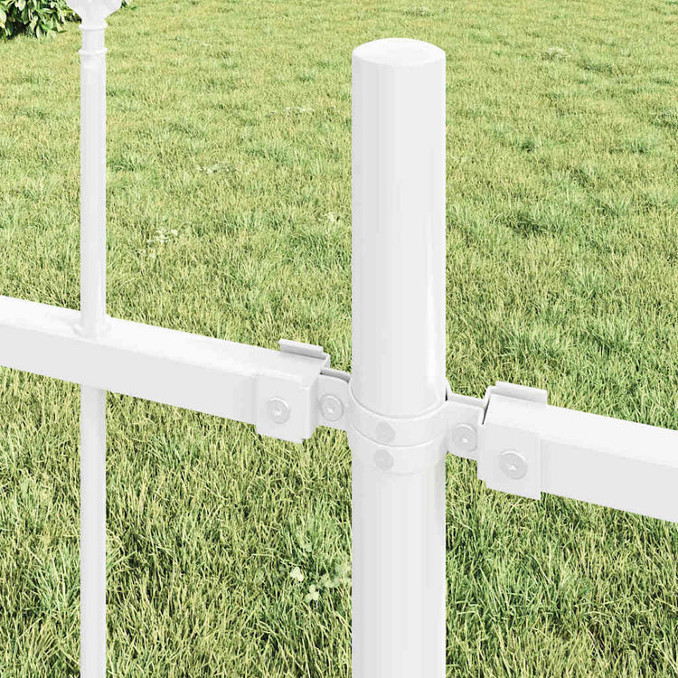 Vidaxl Gartenzaun 2 Stück weiß 3,4 x 0,8 m pulverbeschichteter Stahl