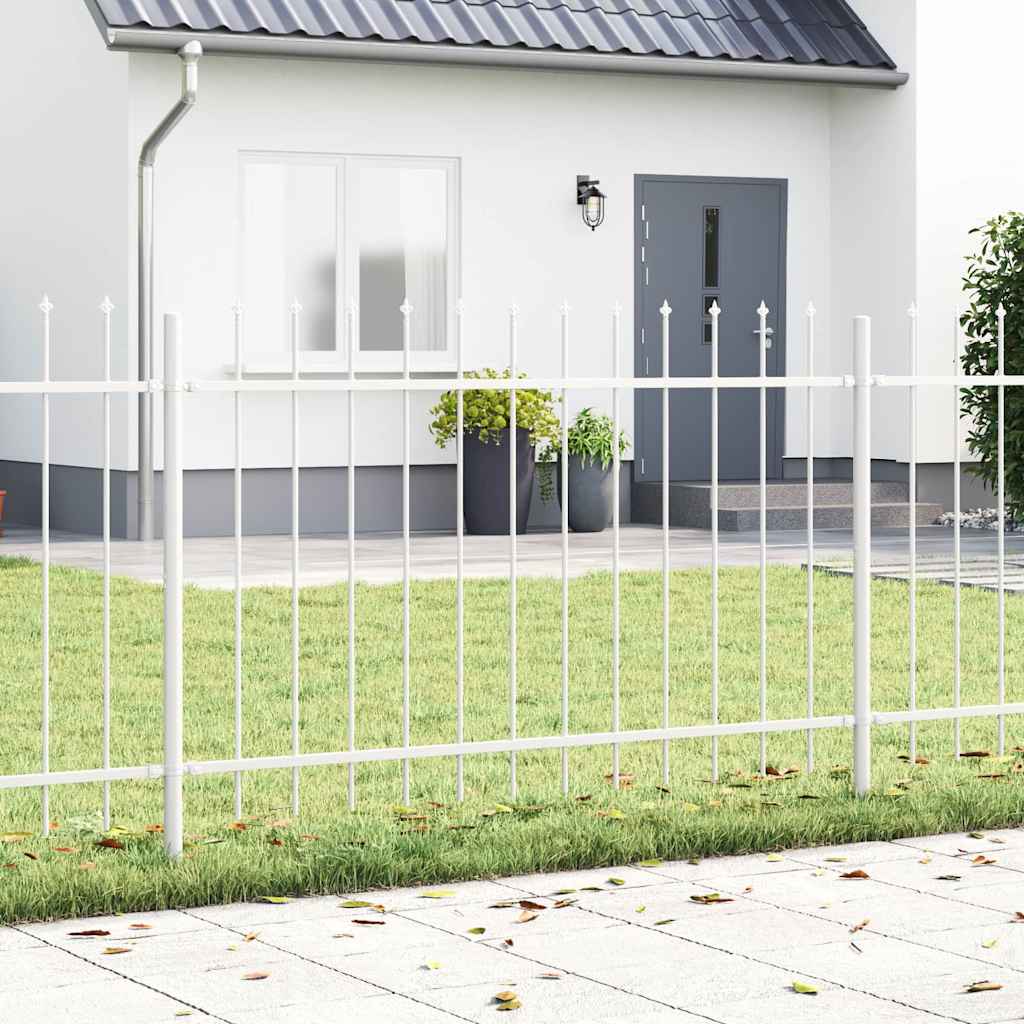 Vidaxl Gartenzaun 2 Stück weiß 3,4 x 1 m pulverbeschichteter Stahl