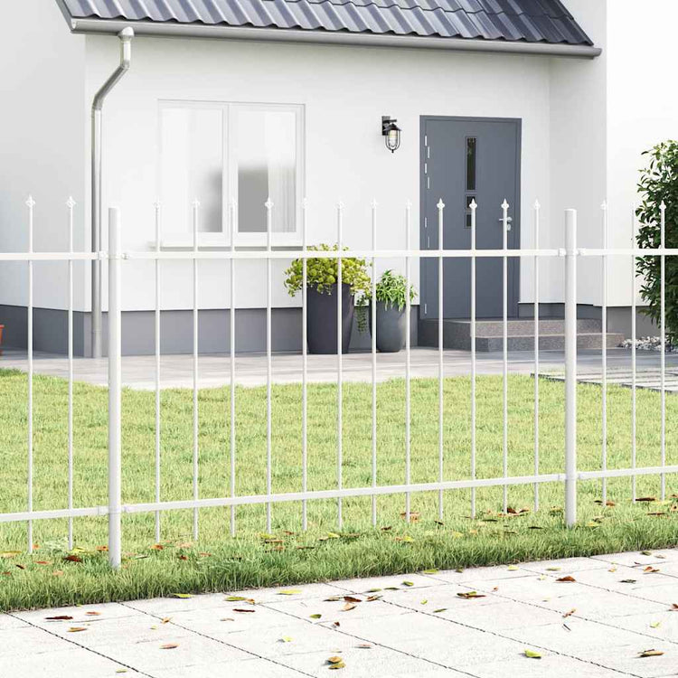 Vidaxl Gartenzaun 2 Stück weiß 3,4 x 1 m pulverbeschichteter Stahl