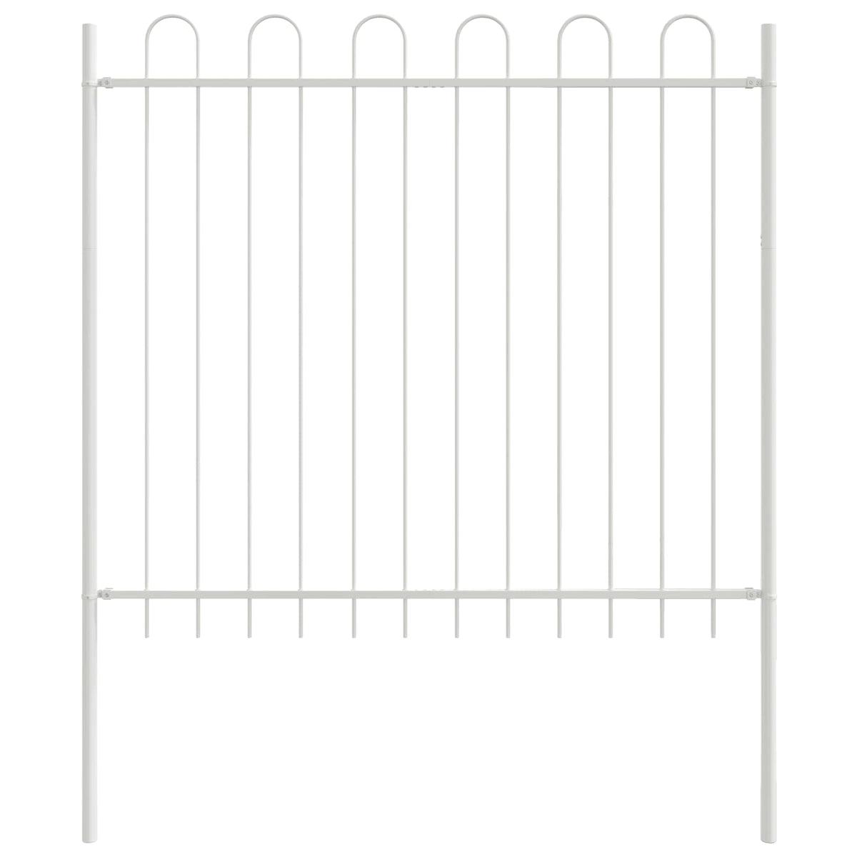 Vidaxl Gartenzaun 2 Stück weiß 3,4 x 1,2 m pulverbeschichteter Stahl