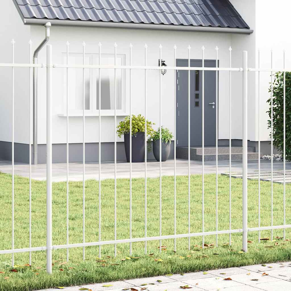 Vidaxl Gartenzaun 2 Stück weiß 3,4 x 1,5 m pulverbeschichteter Stahl